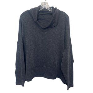 89th & Madison Cowl Neck Ribbed Pullover Shirt Womens Small Black New Warm